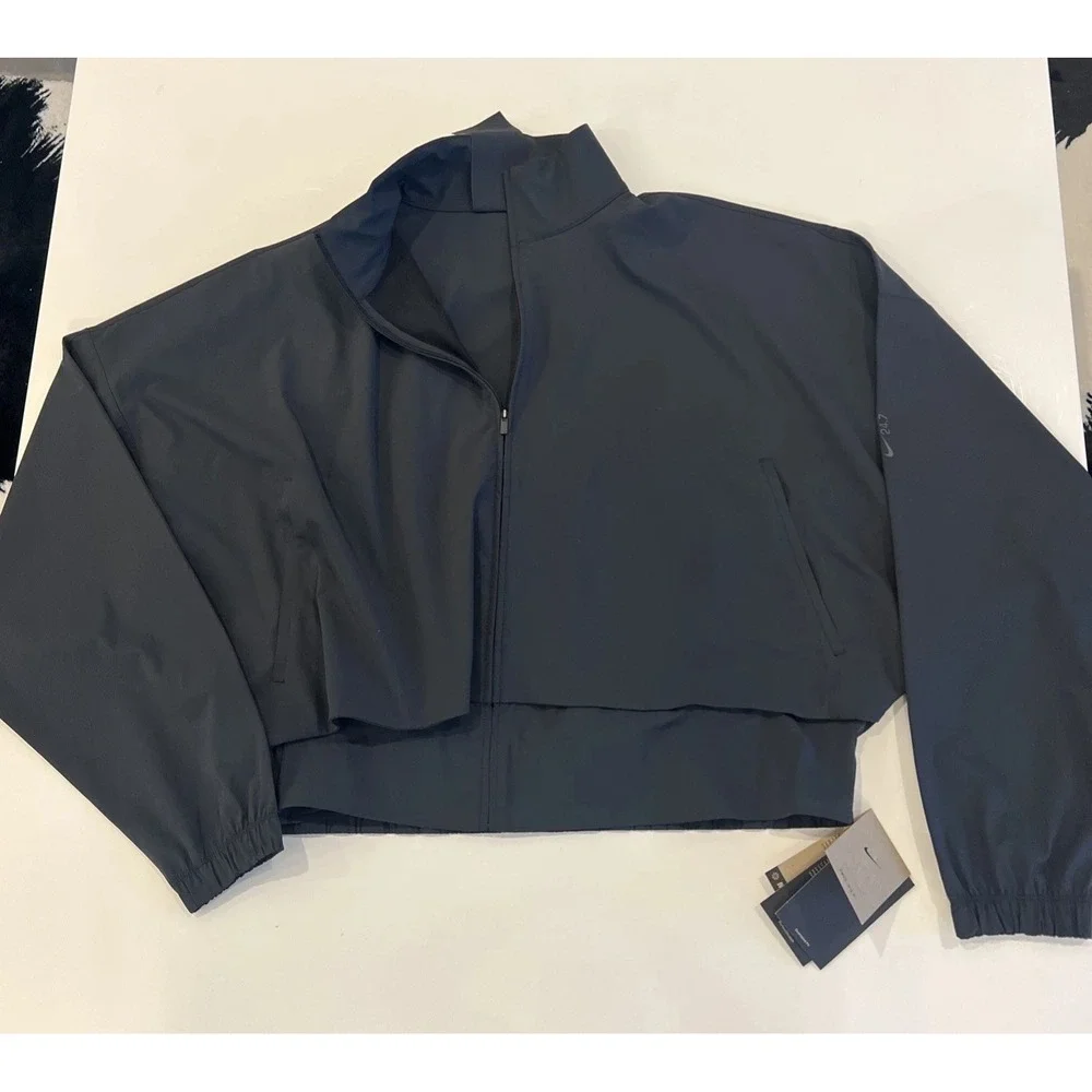 $150 Nike Women's 24.7 PerfectStretch‎ Dri-FIT Woven Jacket L Black Style HJ0963